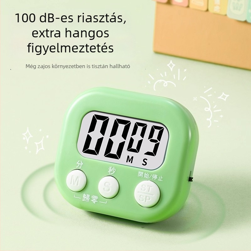 Digitális tanulóidőzítő ébresztővel és visszaszámlálási emlékeztetővel a vizsgára való felkészüléshez; konyhai sütési időzítő