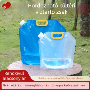 Kültéri, hordozható, összecsukható víztároló táska, 5 L kapacitású, túrákhoz és utazásokhoz
