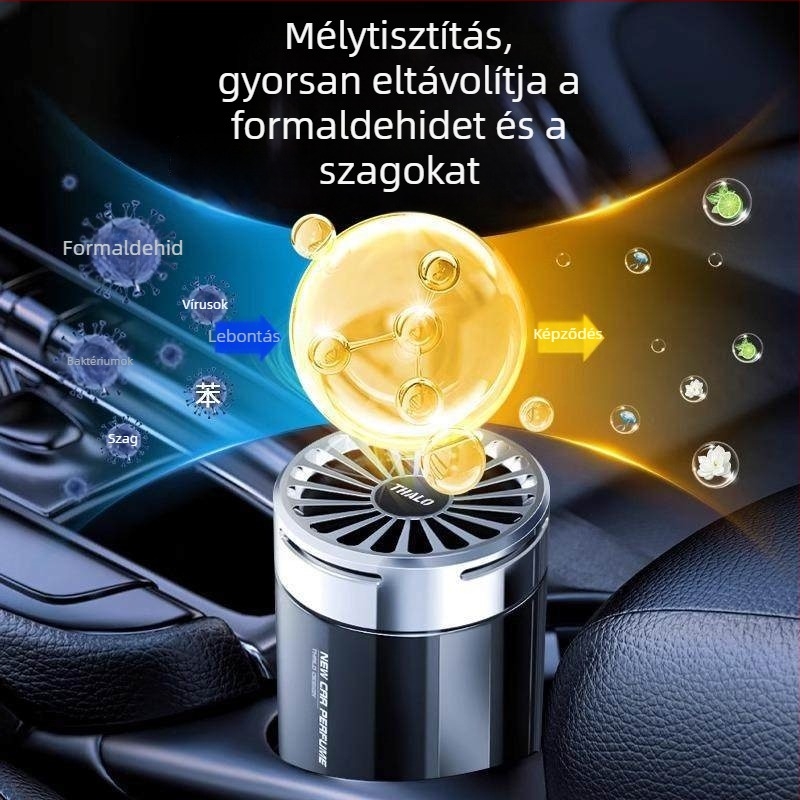 Integrált autóillatosító diffúzor szilárd illatanyagokkal, belső térhez, hosszú ideig tartó illat – Ocean, Musk Chypre, Osmanthus, Lemon