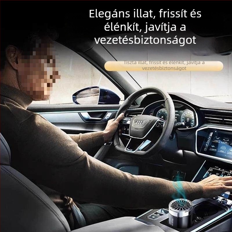 Integrált autóillatosító diffúzor szilárd illatanyagokkal, belső térhez, hosszú ideig tartó illat – Ocean, Musk Chypre, Osmanthus, Lemon