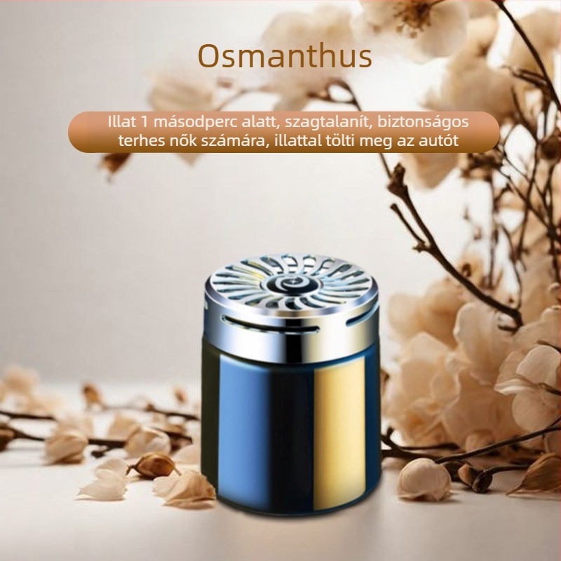 Integrált autóillatosító diffúzor szilárd illatanyagokkal, belső térhez, hosszú ideig tartó illat – Ocean, Musk Chypre, Osmanthus, Lemon