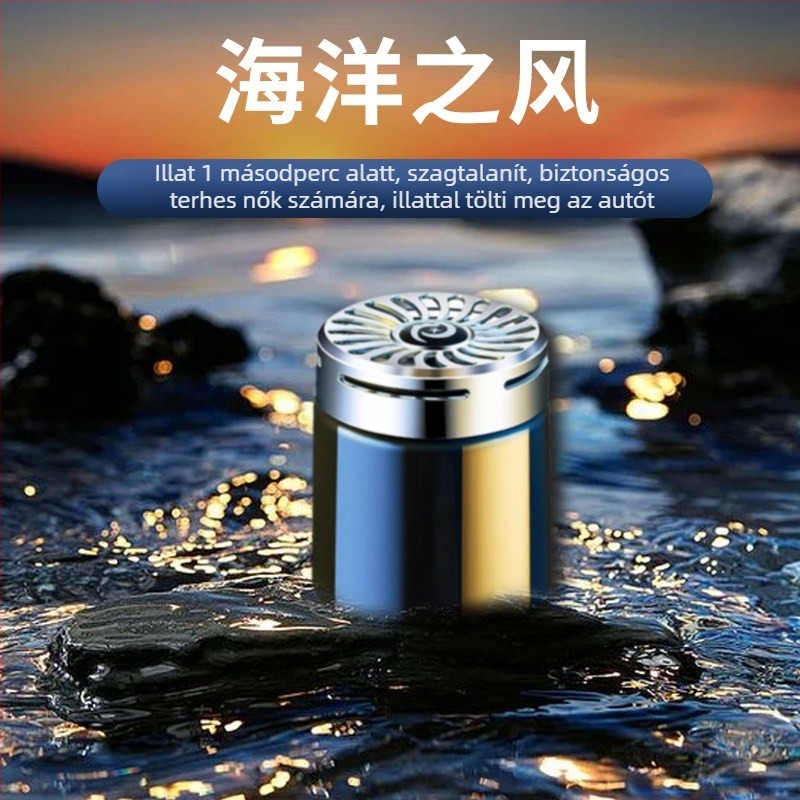 Integrált autóillatosító diffúzor szilárd illatanyagokkal, belső térhez, hosszú ideig tartó illat – Ocean, Musk Chypre, Osmanthus, Lemon