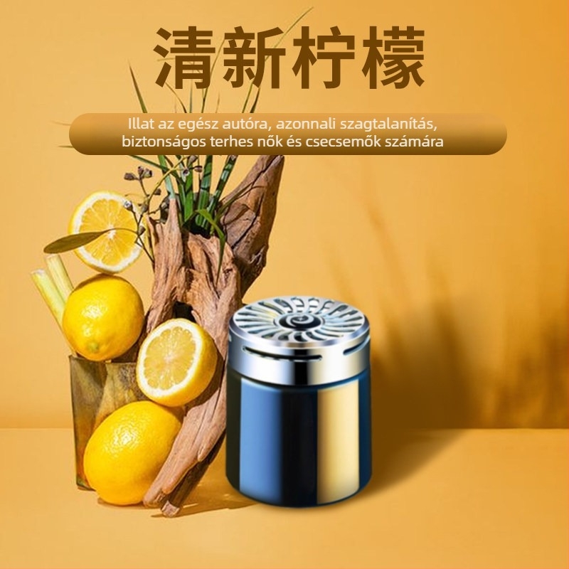 Integrált autóillatosító diffúzor szilárd illatanyagokkal, belső térhez, hosszú ideig tartó illat – Ocean, Musk Chypre, Osmanthus, Lemon