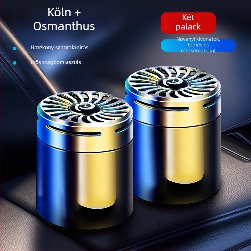 Integrált autóillatosító diffúzor szilárd illatanyagokkal, belső térhez, hosszú ideig tartó illat – Ocean, Musk Chypre, Osmanthus, Lemon