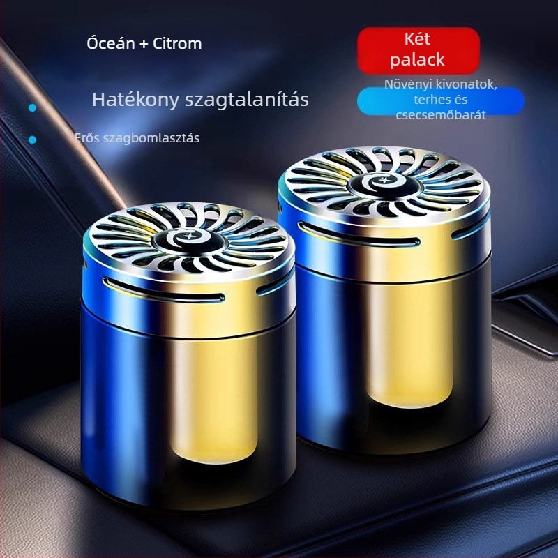 Integrált autóillatosító diffúzor szilárd illatanyagokkal, belső térhez, hosszú ideig tartó illat – Ocean, Musk Chypre, Osmanthus, Lemon