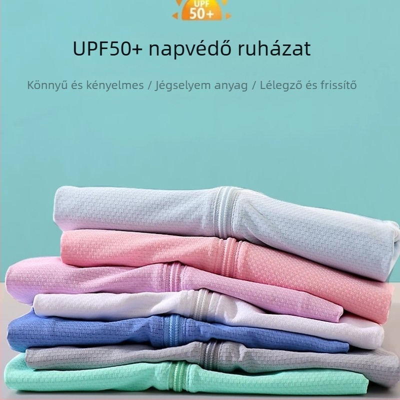 Gyerekeknek szóló kapucnis napvédő széldzseki, lélegző és ultrakönnyű, poliészter UPF50+
