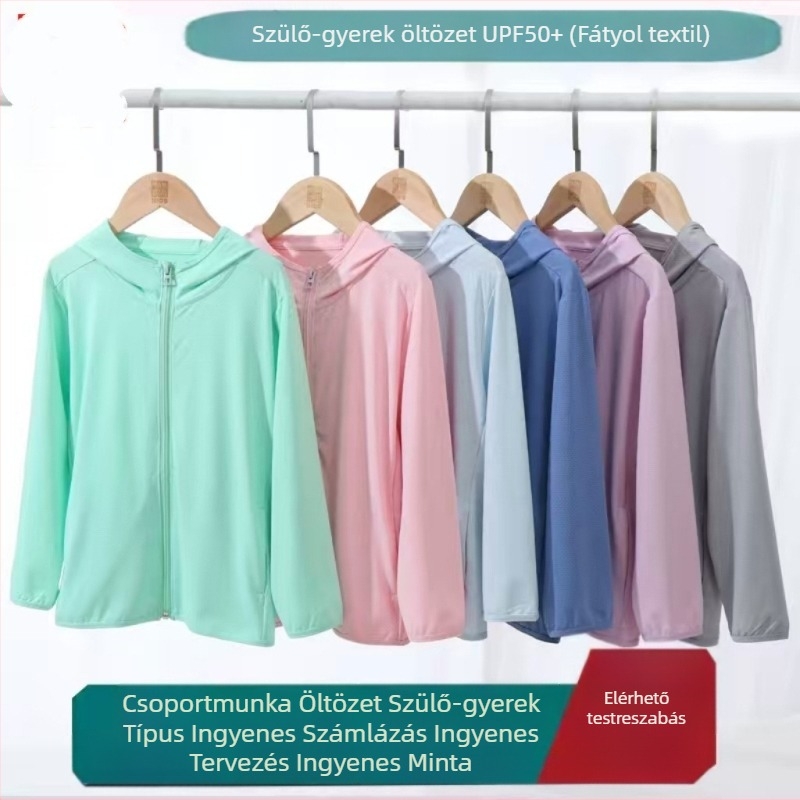 Gyerekeknek szóló kapucnis napvédő széldzseki, lélegző és ultrakönnyű, poliészter UPF50+