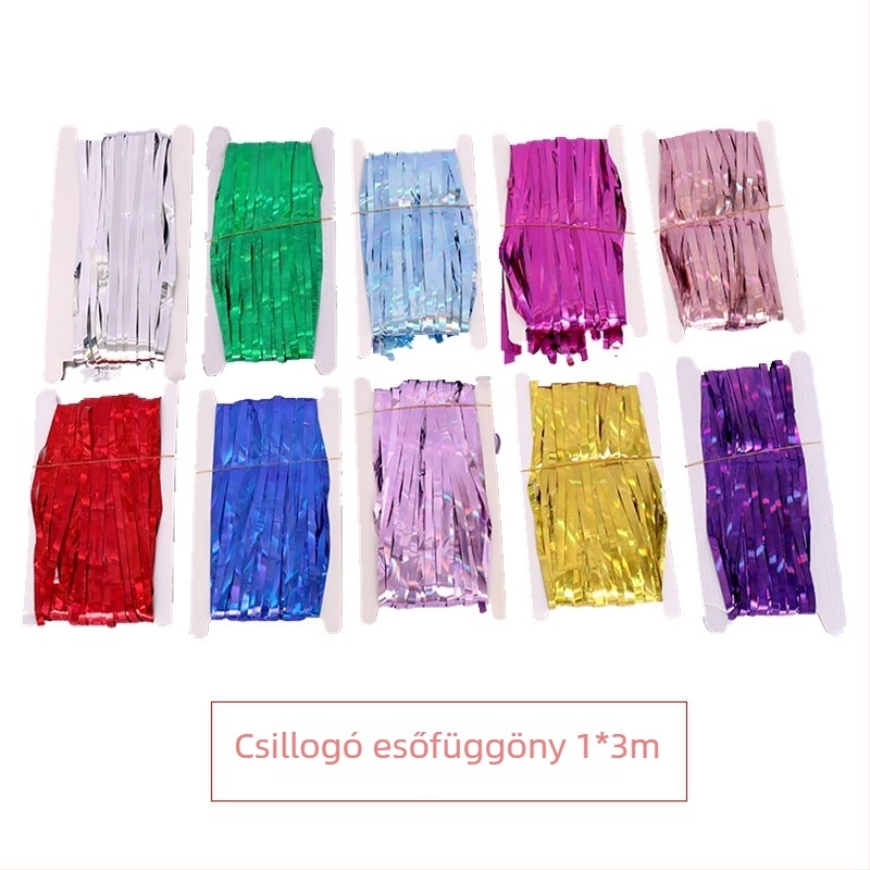 Eső-selyem függöny színpadi hátteréhez — JXT Plastic Ribbon, Site layout props, Home Decoration, Karácsony és Újév