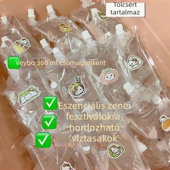 Könnyű hordozható külső víztáska szívófejjel zenei fesztiválokra és koncertekre, egyszer használatos