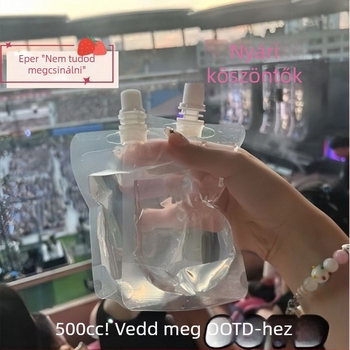 Könnyű hordozható külső víztáska szívófejjel zenei fesztiválokra és koncertekre, egyszer használatos