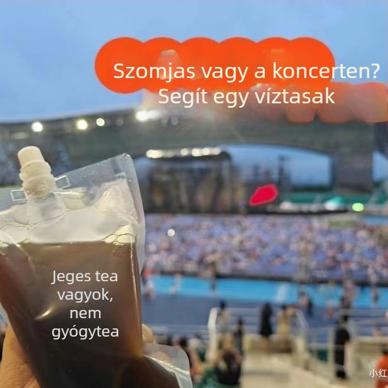Könnyű hordozható külső víztáska szívófejjel zenei fesztiválokra és koncertekre, egyszer használatos