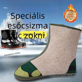 Gyapjúfilc zokni-liner téli bakancsokhoz és vízálló cipőkhöz, fleece-béléssel, meleg