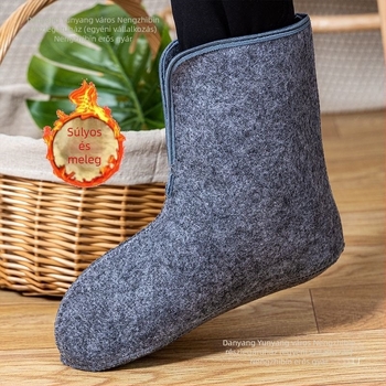 Gyapjúfilc zokni-liner téli bakancsokhoz és vízálló cipőkhöz, fleece-béléssel, meleg