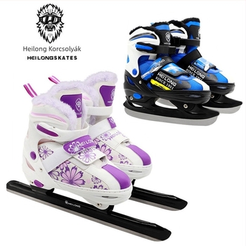 Black Dragon kezdő jégkorcsolyák nőknek és férfiaknak, PVC felső rész, PVC talp, karbon acél pengével, gyors- és műkorcsolázáshoz