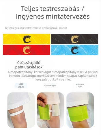 Futball kapitánykarszalag, elastikus, állítható edzésekhez és mérkőzésekhez, személyre szabható gyermekek és felnőttek számára