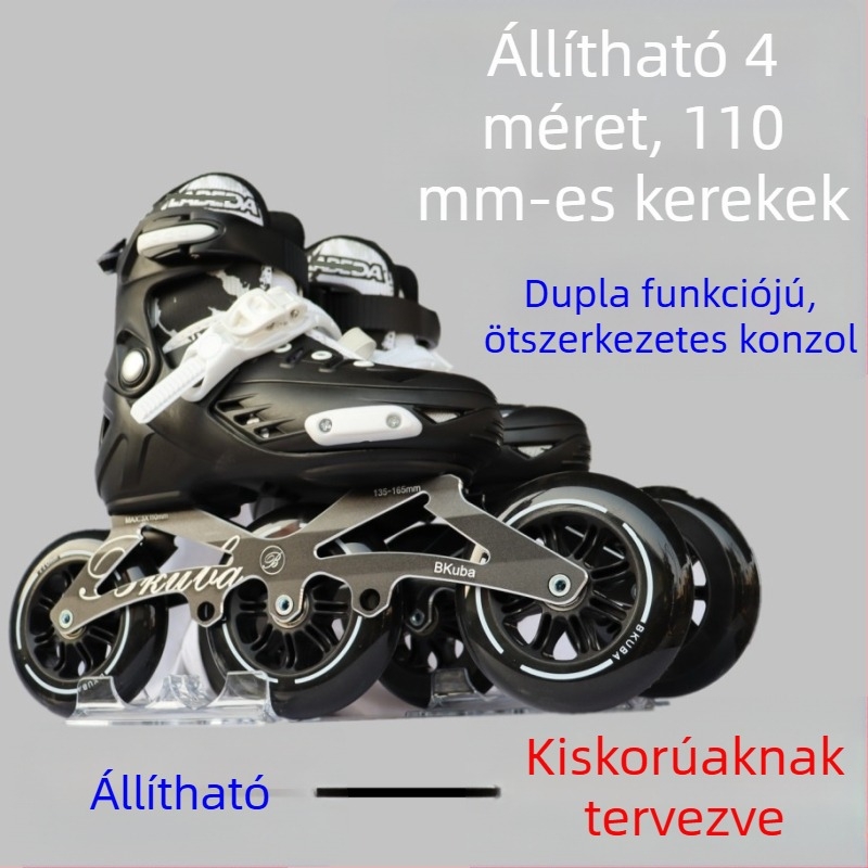 Háromkerekű gyorskorcsolya felnőtteknek és gyerekeknek, versenyszerű, utcai görkorcsolázás, méret 125