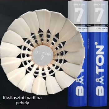 Baídun tollaslabda – goose feather; tartós érzet, stabil repülés; alkalmas tollaslabdához; magáncímkézés lehetősége; kategória: ütővonal; asztaliteniszhez és tollas tenishez