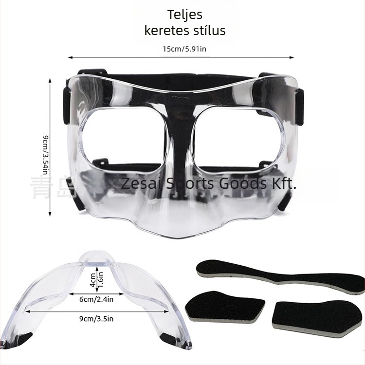 Kosárlabda védő arcvédő maszk, polikarbonát, univerzális modell, testreszabás és logó nyomtatás