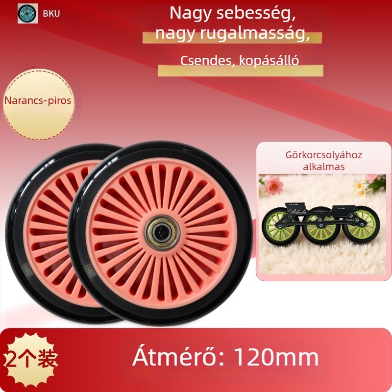 120 mm PU kerék pótkészlet – 2 db, napraforgó mintázat, görkorcsolyákhoz, babakocsikhoz, kézikocsihoz és bútorokhoz