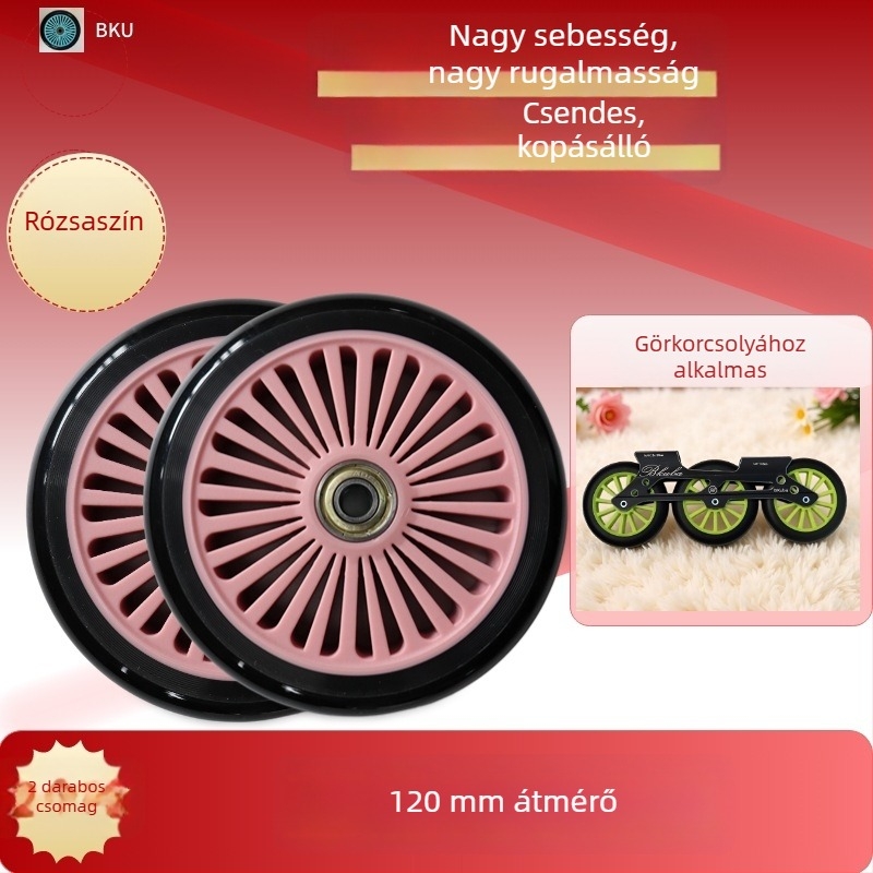 120 mm PU kerék pótkészlet – 2 db, napraforgó mintázat, görkorcsolyákhoz, babakocsikhoz, kézikocsihoz és bútorokhoz