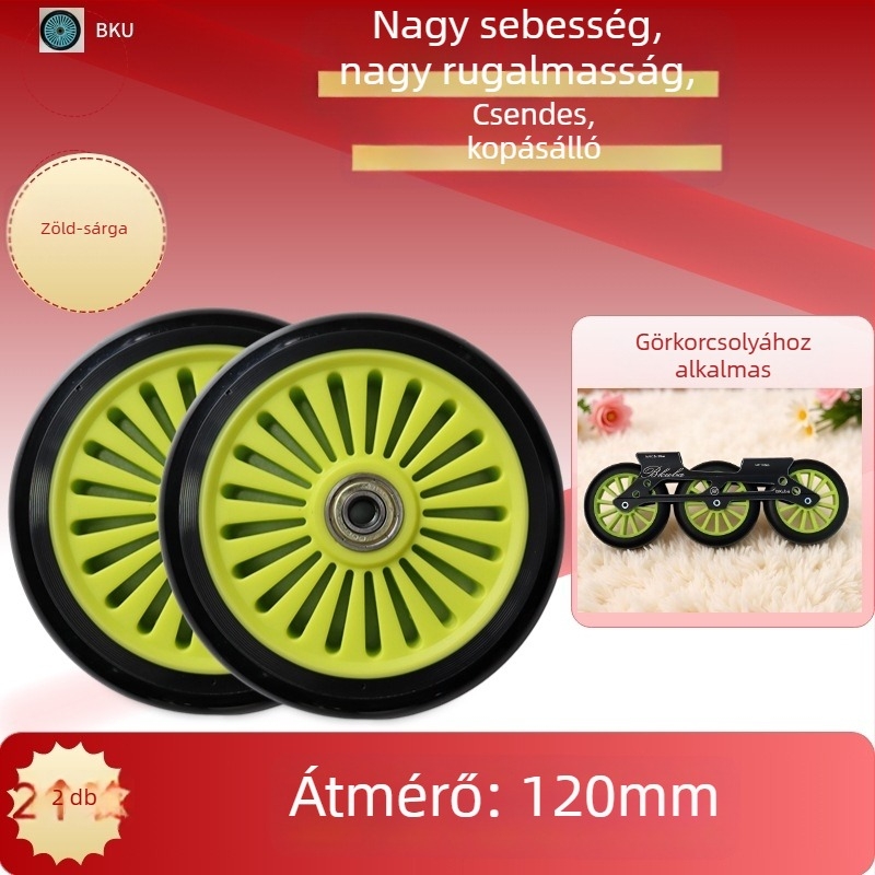 120 mm PU kerék pótkészlet – 2 db, napraforgó mintázat, görkorcsolyákhoz, babakocsikhoz, kézikocsihoz és bútorokhoz