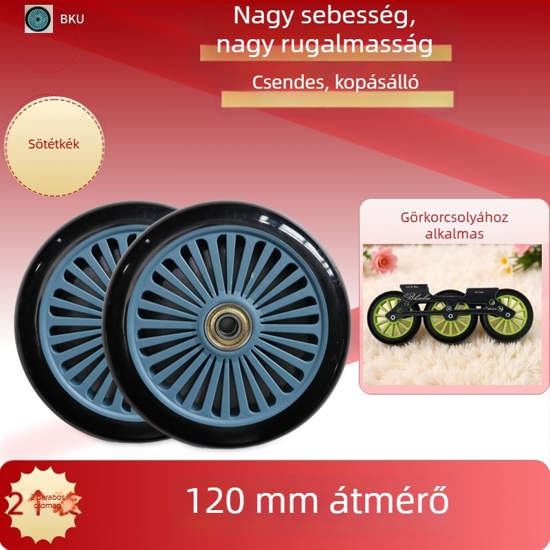 120 mm PU kerék pótkészlet – 2 db, napraforgó mintázat, görkorcsolyákhoz, babakocsikhoz, kézikocsihoz és bútorokhoz