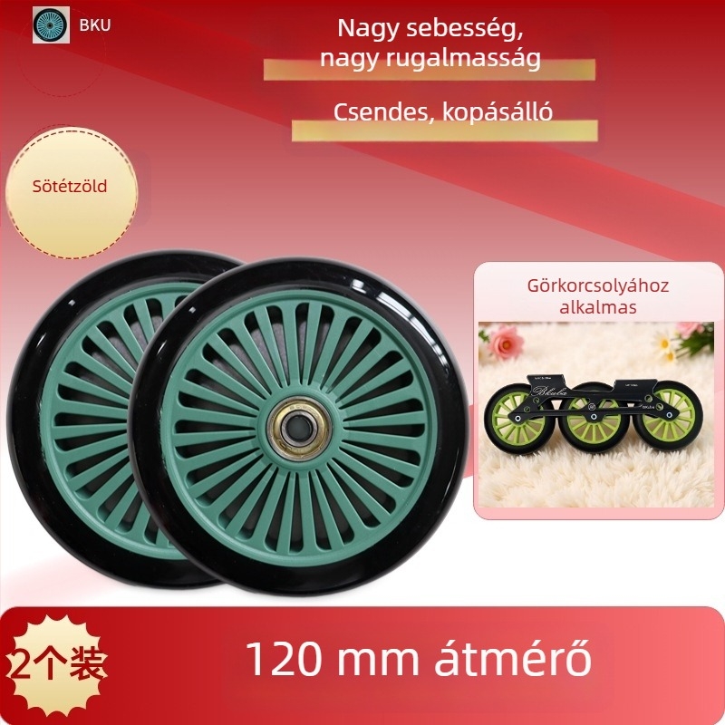 120 mm PU kerék pótkészlet – 2 db, napraforgó mintázat, görkorcsolyákhoz, babakocsikhoz, kézikocsihoz és bútorokhoz