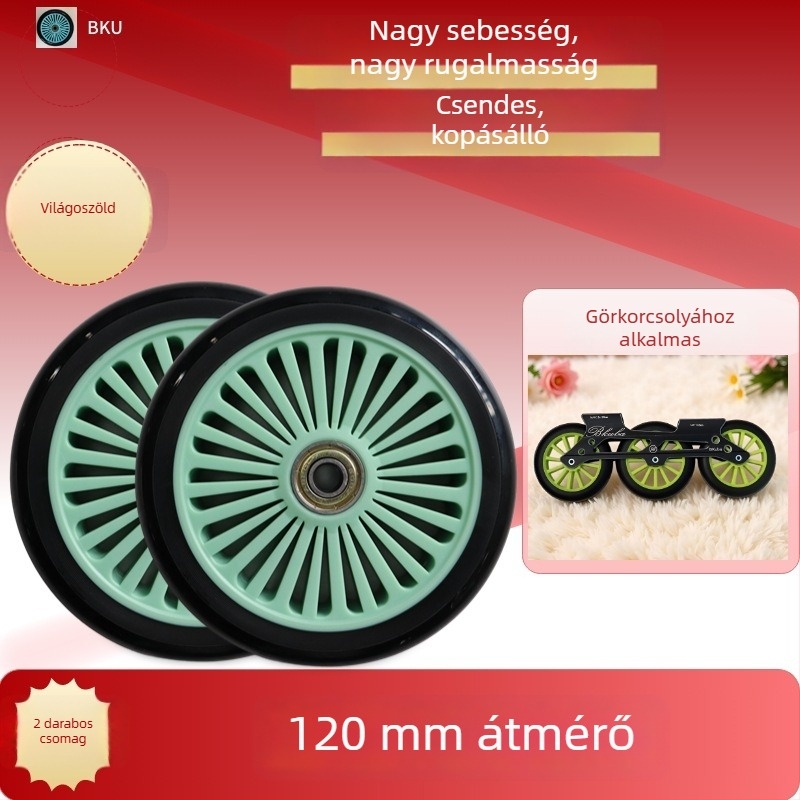 120 mm PU kerék pótkészlet – 2 db, napraforgó mintázat, görkorcsolyákhoz, babakocsikhoz, kézikocsihoz és bútorokhoz