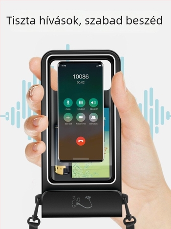 TPU vízálló telefon tok érintőképernyővel, víz alatti fényképezés, magas átlátszóság, nyakba akasztható