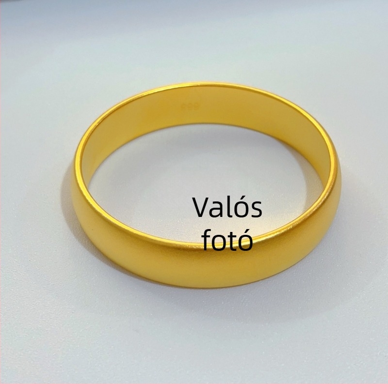 Aranyozott réz karkötő matt felülettel, széles geometriai dizájn, uniszex