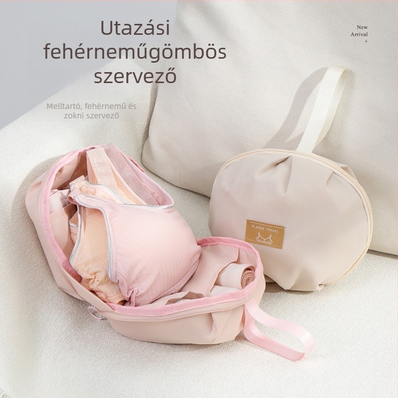 Női fehérnemű tároló táska, modell W2506, gömb alak, twill anyag, sokfunkciós utazási szervező