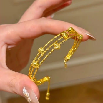 Aranyozott macskaszem szövött karkötő, csillogó kövekkel, elegáns és sokoldalú, könnyű luxus, kínai stílus nőknek