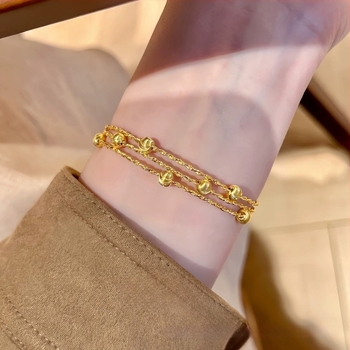 Aranyozott macskaszem szövött karkötő, csillogó kövekkel, elegáns és sokoldalú, könnyű luxus, kínai stílus nőknek