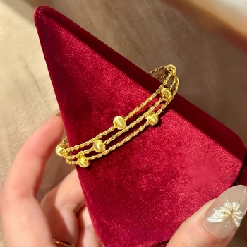 Aranyozott macskaszem szövött karkötő, csillogó kövekkel, elegáns és sokoldalú, könnyű luxus, kínai stílus nőknek