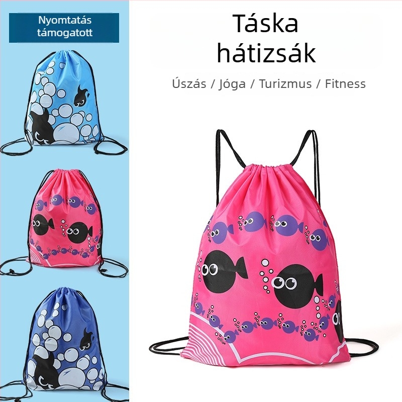 Húzózsinóros tároló táska — Oxford anyag, poliészter, kapacitás 1450, kültéri víztáska