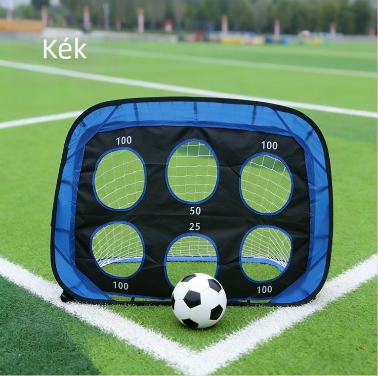 Kényelmes összecsukható gyerekek futball szett kültéri játékokhoz, 4-in-1 kapu-keret és futballállvány óvodásoknak