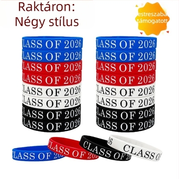 Class of 2026 szilikon karkötő diplomaosztóra – uniszex, campus ceremóniára