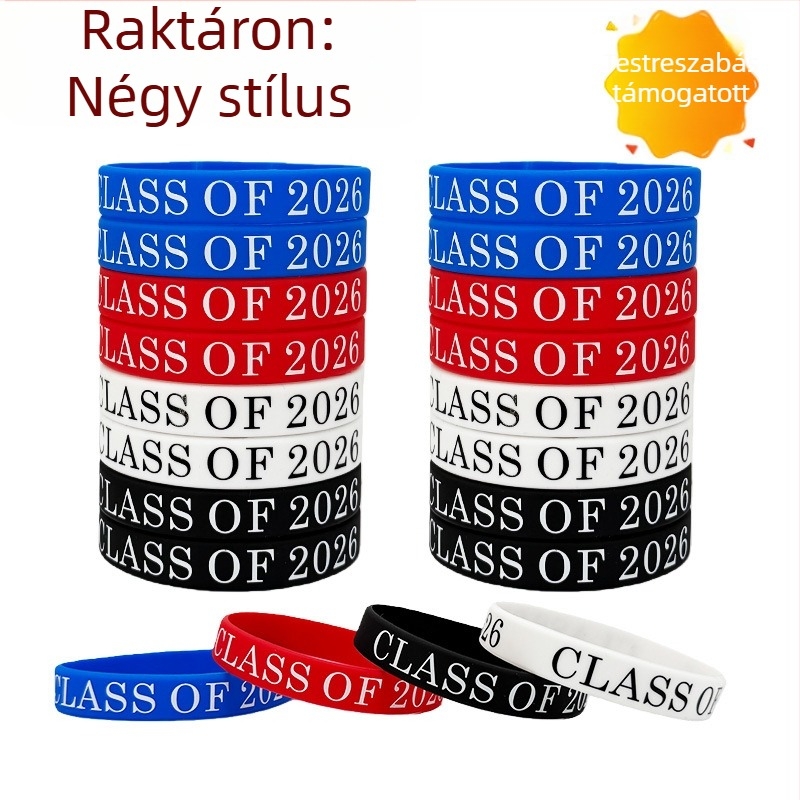 Class of 2026 szilikon karkötő diplomaosztóra – uniszex, campus ceremóniára