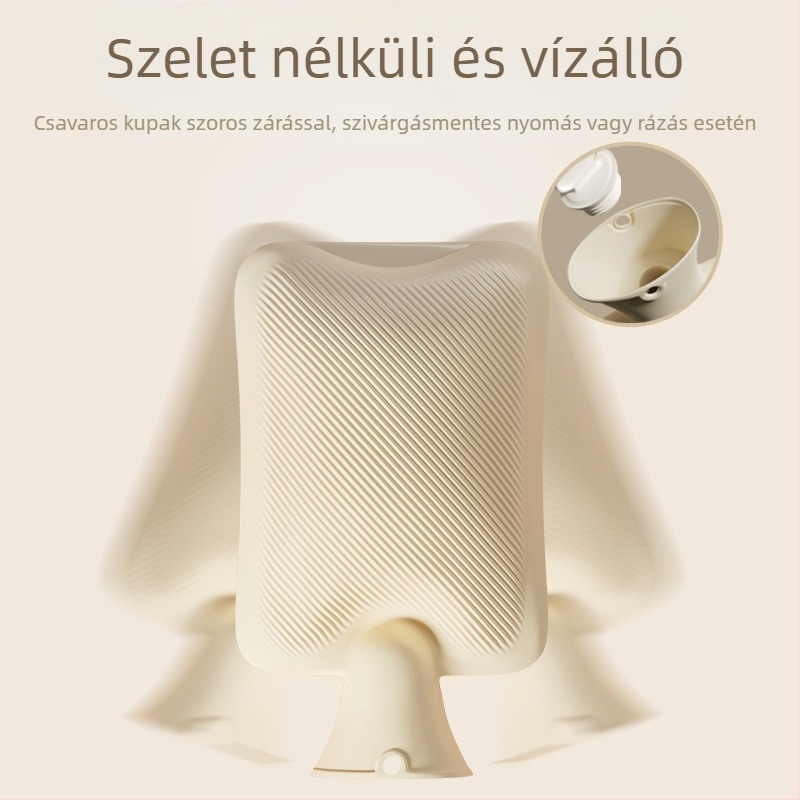 Vízbefecskendezéses forróvíztáska plüss borítással, levehető és mosható, többfokozatú hőmérsékletszabályozás