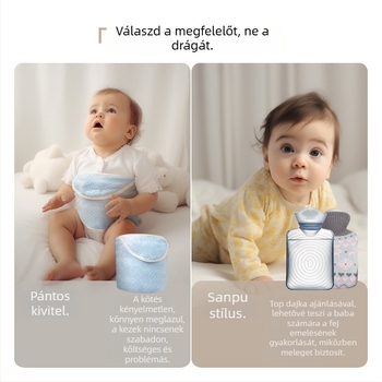 Samply Baba meleg vízzel töltött melegítő zacskója a hasra – kis méret, vízzel tölthető, kézmelegítő és hasfájások enyhítésére