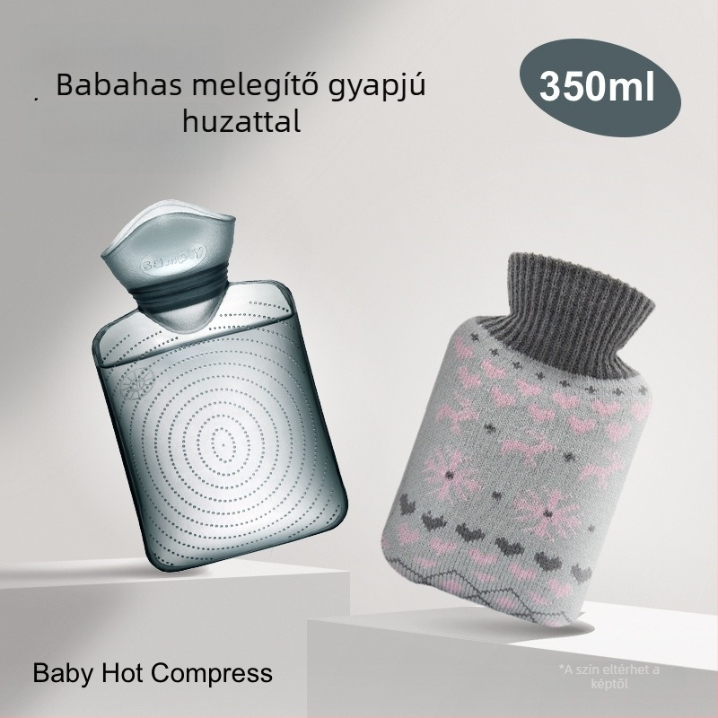 Samply Baba meleg vízzel töltött melegítő zacskója a hasra – kis méret, vízzel tölthető, kézmelegítő és hasfájások enyhítésére