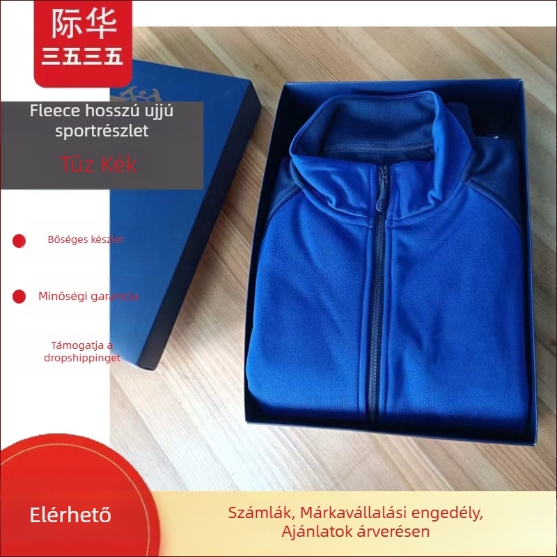 Téli futó polár fleece dzseki, uniszex, hosszú ujjú, polár bélés, kapucni nélkül