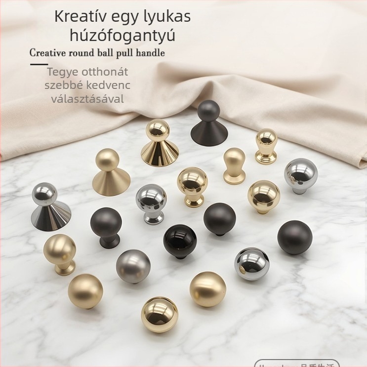 Szekrényajtó fogantyú - francia stílus, cink ötvözet, öntvény die casting, gömbölyű alak, felületi rögzítés