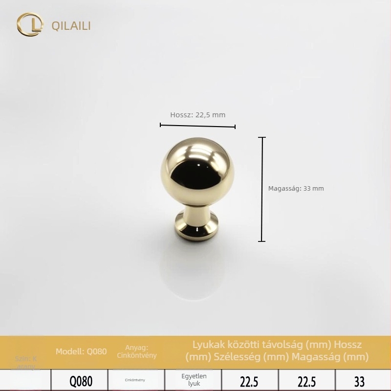Szekrényajtó fogantyú - francia stílus, cink ötvözet, öntvény die casting, gömbölyű alak, felületi rögzítés