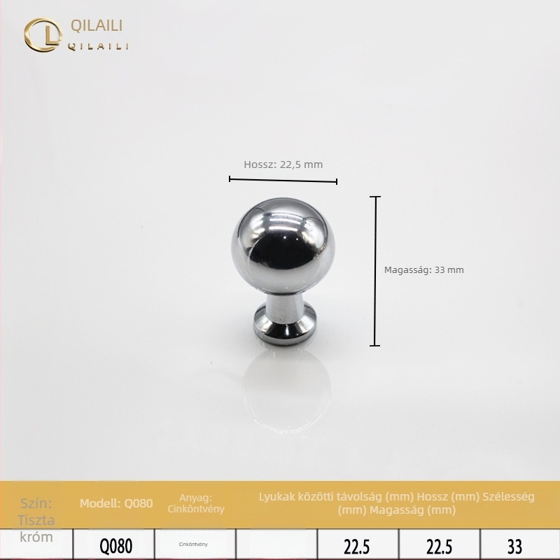 Szekrényajtó fogantyú - francia stílus, cink ötvözet, öntvény die casting, gömbölyű alak, felületi rögzítés
