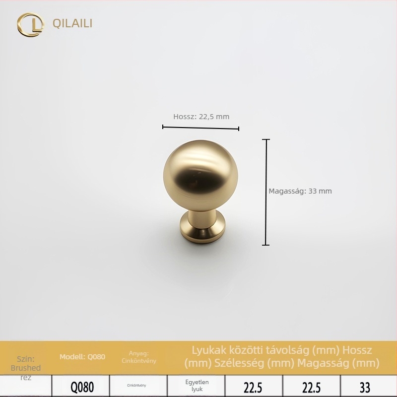 Szekrényajtó fogantyú - francia stílus, cink ötvözet, öntvény die casting, gömbölyű alak, felületi rögzítés