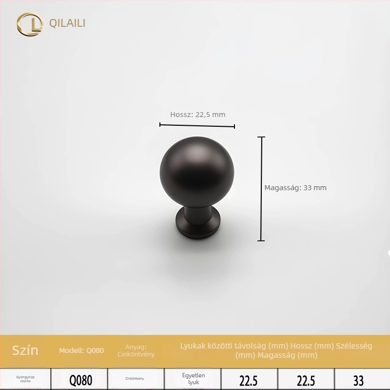 Szekrényajtó fogantyú - francia stílus, cink ötvözet, öntvény die casting, gömbölyű alak, felületi rögzítés