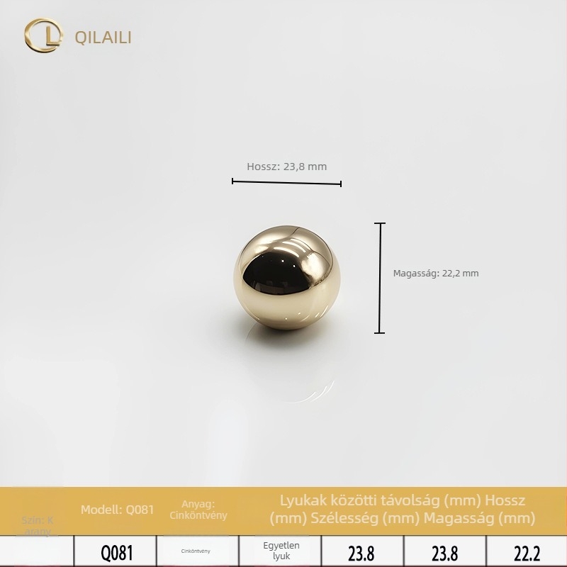 Szekrényajtó fogantyú - francia stílus, cink ötvözet, öntvény die casting, gömbölyű alak, felületi rögzítés