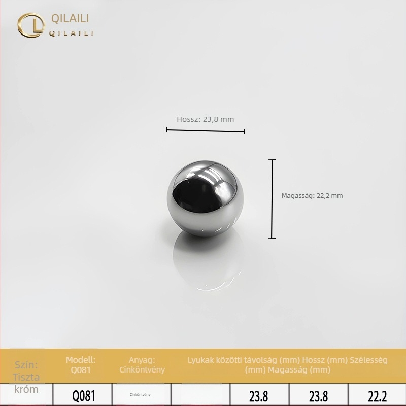 Szekrényajtó fogantyú - francia stílus, cink ötvözet, öntvény die casting, gömbölyű alak, felületi rögzítés
