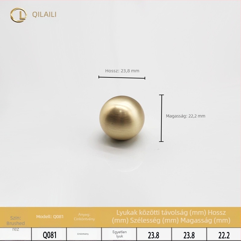 Szekrényajtó fogantyú - francia stílus, cink ötvözet, öntvény die casting, gömbölyű alak, felületi rögzítés